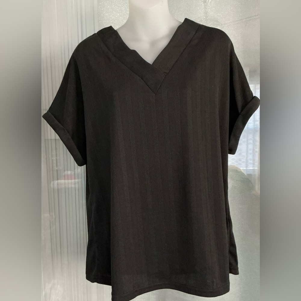 Cap Short Sleeve Textured Top🇺🇸